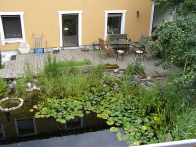 Teich mit Frühstücksplatz